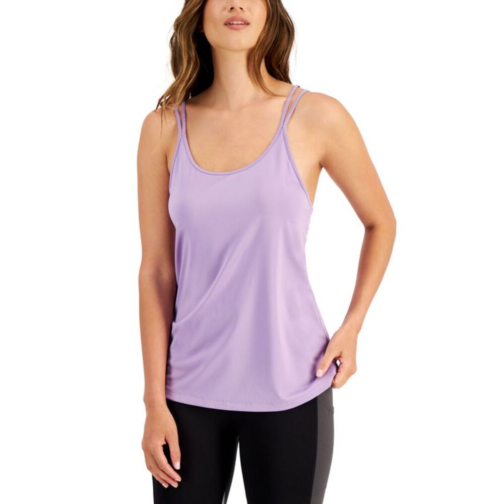 ID Ideology Womens Solid Strappy Back Techy Knit Tank